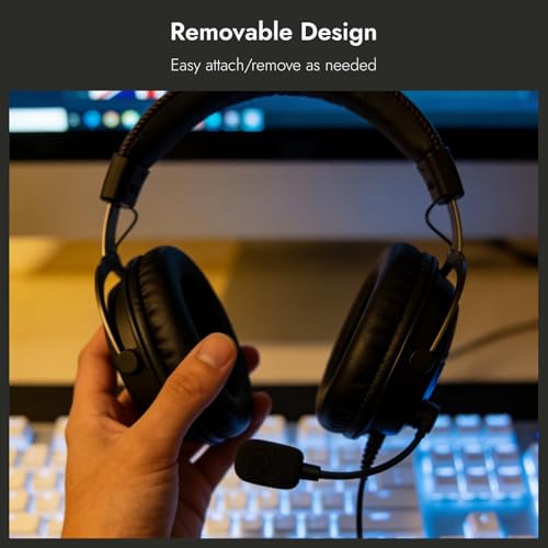 Ersatz-Mikrofon für Gaming-Headsets, abnehmbares Mikrofon mit Rauschunterdrückung, LED-Stummschaltung, kompatibel mit kabelgebundenen & kabellosen Headsets für klare Sprachübertragung beim Gaming Bild 4