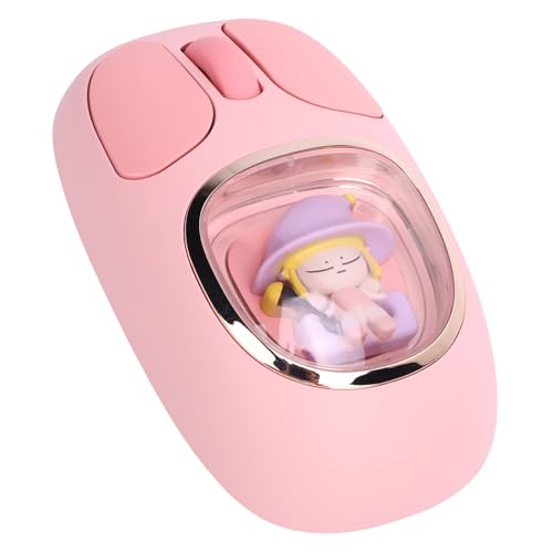 Fabater Süße Puppe Kabellose Maus Bluetooth, 2,4 G BT3.0 BT5.0 Kawaii-Maus für Mädchen, Wiederaufladbare Gaming- mit RGB-Hintergrundbeleuchtung für PC-Spiele, Laptops, Desktops (PINK) Bild 1