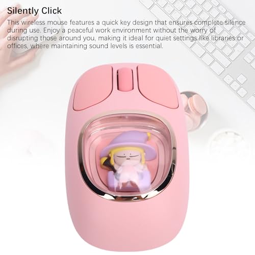 Fabater Süße Puppe Kabellose Maus Bluetooth, 2,4 G BT3.0 BT5.0 Kawaii-Maus für Mädchen, Wiederaufladbare Gaming- mit RGB-Hintergrundbeleuchtung für PC-Spiele, Laptops, Desktops (PINK) Bild 7