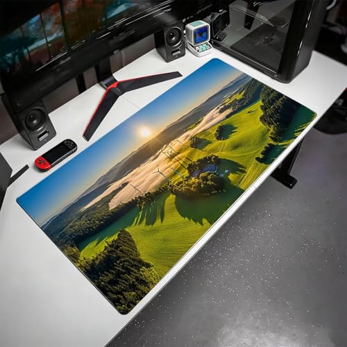 Gaming Mauspad, 100x200cmx3mm GroßEs Mousepad,wasserdichte Gewebe, Rutschfester Gummiunterseite, BüRobedarf, Verbesserte PräZision Und Geschwindigkeit, GrüNe Landwirtschaft JX2B-437 Bild 3