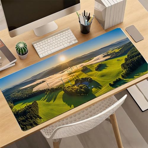 Gaming Mauspad, 100x200cmx3mm GroßEs Mousepad,wasserdichte Gewebe, Rutschfester Gummiunterseite, BüRobedarf, Verbesserte PräZision Und Geschwindigkeit, GrüNe Landwirtschaft JX2B-437 Bild 4