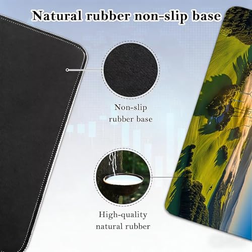 Gaming Mauspad, 100x200cmx3mm GroßEs Mousepad,wasserdichte Gewebe, Rutschfester Gummiunterseite, BüRobedarf, Verbesserte PräZision Und Geschwindigkeit, GrüNe Landwirtschaft JX2B-437 Bild 5