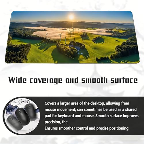 Gaming Mauspad, 100x200cmx3mm GroßEs Mousepad,wasserdichte Gewebe, Rutschfester Gummiunterseite, BüRobedarf, Verbesserte PräZision Und Geschwindigkeit, GrüNe Landwirtschaft JX2B-437 Bild 6