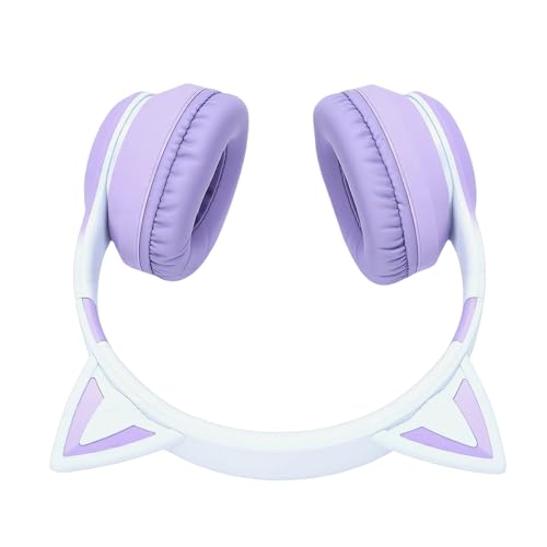 Bluetooth 5.3-Gaming-Headset, Kabellose Kopfhörer, LED-Lichteffekt-Headset mit 7 Farben, 4 Modi, 40-mm-Lautsprecher und Abnehmbarem Mikrofon, Ideal für Teenager, Erwachsene und PC (Purple) Bild 7