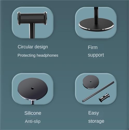 Ständer Kopfhörerständer Aus Aluminiumlegierung, Desktop-Headset, Gaming, Tragbar, Abnehmbarer Kopfhörerhalter Kopfhörer Bild 4