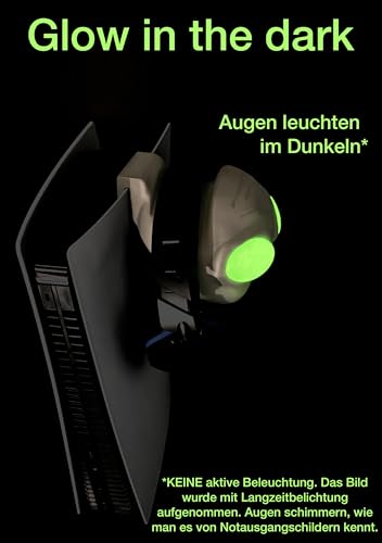 Generisch Alien Gaming Headset Halter für PlayStation 5 - Glow in the Dark Augen - PS5 Kopfhörerhalter zum Einhängen - Gamer Setup Deko - Headphone Stand Konsole Bild 5