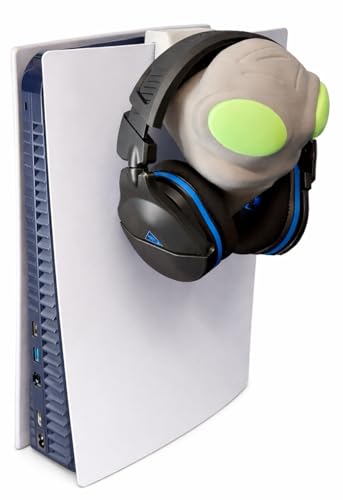 Generisch Alien Gaming Headset Halter für PlayStation 5 - Glow in the Dark Augen - PS5 Kopfhörerhalter zum Einhängen - Gamer Setup Deko - Headphone Stand Konsole Bild 7
