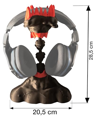 Generisch Gaming Kopfhörerhalter Monster Design - Headset Ständer - Lustiger & Ausgefallener Halter für Gaming Setup - Deko & Geschenk für Gamer - Kompatibel mit gängigen Gaming-Headsets Bild 2