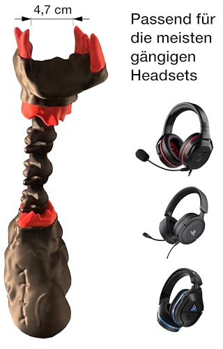 Generisch Gaming Kopfhörerhalter Monster Design - Headset Ständer - Lustiger & Ausgefallener Halter für Gaming Setup - Deko & Geschenk für Gamer - Kompatibel mit gängigen Gaming-Headsets Bild 3