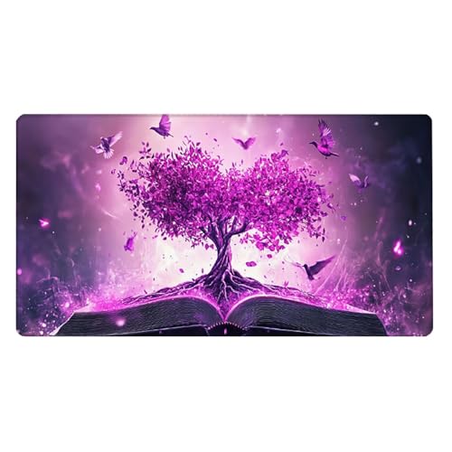 Gaming Mauspad, 100x200cmx3mm GroßEs Mousepad,wasserdichte Gewebe, Rutschfester Gummiunterseite, BüRobedarf, Verbesserte PräZision Und Geschwindigkeit, Vogel Baum JX2B-513 Bild 2