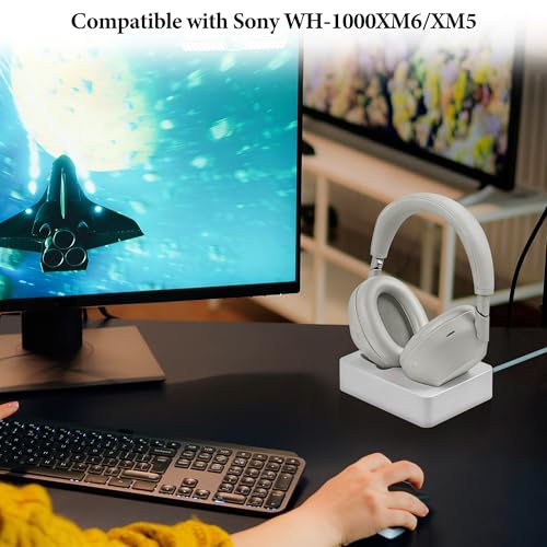 Geekria Kopfhörer-Ladeständer, kompatibel mit Sony WH-1000XM6 / 1000XM5, 3D-gedrucktes Resin-Magnet-Dock, Gaming-Headset-Base (Weiß) Bild 6