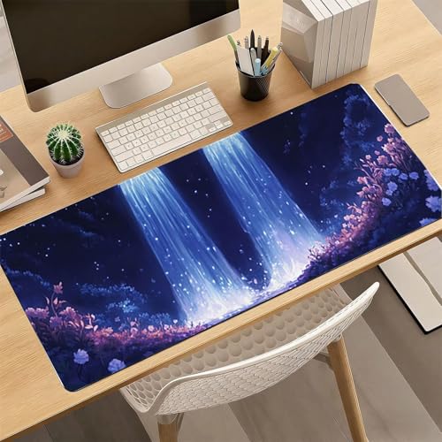 Gaming Mauspad, 100x200cmx3mm GroßEs Mousepad,wasserdichte Gewebe, Rutschfester Gummiunterseite, BüRobedarf, Verbesserte PräZision Und Geschwindigkeit, Fantasy Falls JX2B-489 Bild 4