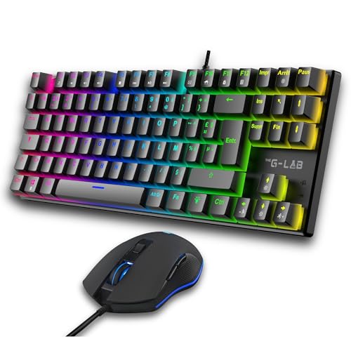 The G-Lab - Combo Mercury EX – Gaming-Tastatur und Gaming-Maus – mechanische Tastatur TKL, Red Switch, RGB mit 20 Leuchtmodi – Gaming-Maus 7200 DPI für PC/PS4/PS5/Xbox Bild 1