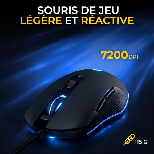 The G-Lab - Combo Mercury EX – Gaming-Tastatur und Gaming-Maus – mechanische Tastatur TKL, Red Switch, RGB mit 20 Leuchtmodi – Gaming-Maus 7200 DPI für PC/PS4/PS5/Xbox Bild 4