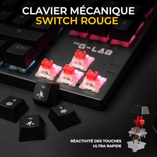 The G-Lab - Combo Mercury EX – Gaming-Tastatur und Gaming-Maus – mechanische Tastatur TKL, Red Switch, RGB mit 20 Leuchtmodi – Gaming-Maus 7200 DPI für PC/PS4/PS5/Xbox Bild 5