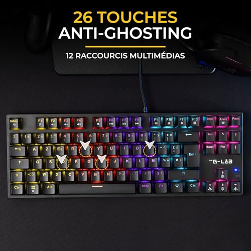 The G-Lab - Combo Mercury EX – Gaming-Tastatur und Gaming-Maus – mechanische Tastatur TKL, Red Switch, RGB mit 20 Leuchtmodi – Gaming-Maus 7200 DPI für PC/PS4/PS5/Xbox Bild 6