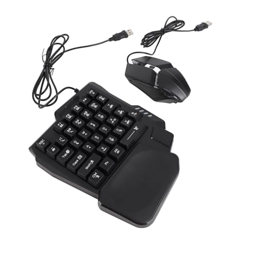 Asixxsix Einhand-Tastatur, 5 V, 2000 MA, Schnelles Laden, 120, Keine Verzögerung, Gaming-Maus-Tastatur, Einhändige Gaming- mit Konverter-Telefonständer für Mobile Bild 2