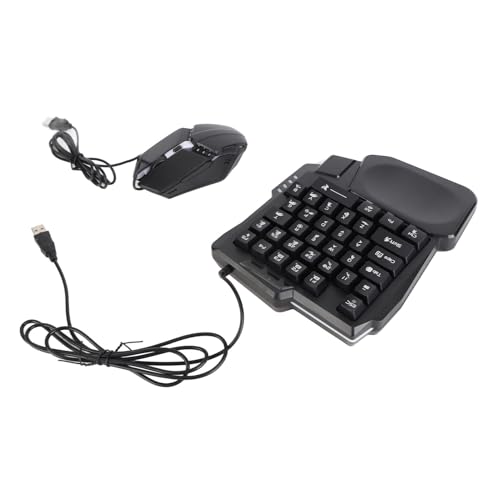 Asixxsix Einhand-Tastatur, 5 V, 2000 MA, Schnelles Laden, 120, Keine Verzögerung, Gaming-Maus-Tastatur, Einhändige Gaming- mit Konverter-Telefonständer für Mobile Bild 5