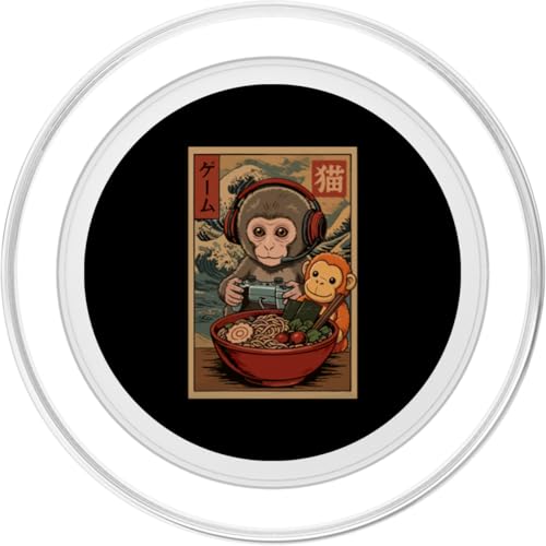 Punch Monkey Ramen-Gaming-Headset Great Wave Punch Monkey PopSockets PopGrip für MagSafe Bild 2