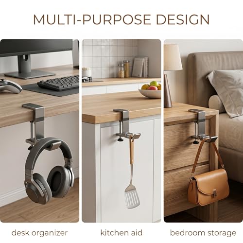 Headset Halterung 2026, Faltbar Headset Ständer Tisch Aluminium Kopfhörer Ständer, Mit Magnetischem Verschluss, Platzsparend, Für Gaming-Kopfhörer, Handtasche, Regenschirm Bild 3