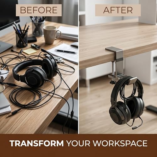 Headset Halterung 2026, Faltbar Headset Ständer Tisch Aluminium Kopfhörer Ständer, Mit Magnetischem Verschluss, Platzsparend, Für Gaming-Kopfhörer, Handtasche, Regenschirm Bild 4