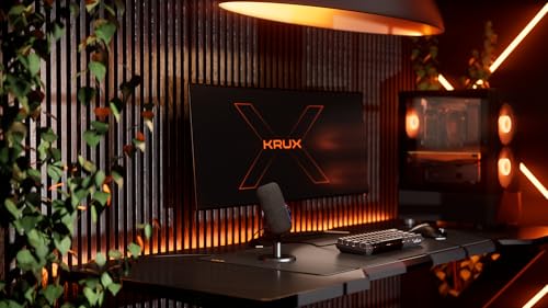 KRUX Empy, USB-Mikrofon, Kondensatormikrofon mit 4 Richtcharakteristiken (Niere, Kugel, Acht, Stereo), 24-Bit/96kHz, RGB-Beleuchtung, Touch-Mute, Gain-Regler, Stoff-Design, Schwarz Bild 2