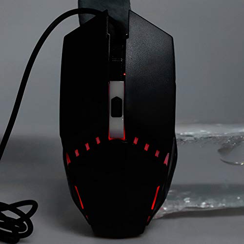 Bewinner Kabelgebundene Gaming-Maus, Ergonomische 4D-optische Maus mit 7-Farben-RGB-Beleuchtung, 4 Tasten und Einstellbarer DPI, 5 Mio. Klicks, Plug & Play für PC, Computer, Laptop Bild 3