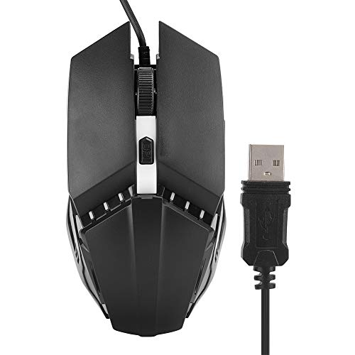 Bewinner Kabelgebundene Gaming-Maus, Ergonomische 4D-optische Maus mit 7-Farben-RGB-Beleuchtung, 4 Tasten und Einstellbarer DPI, 5 Mio. Klicks, Plug & Play für PC, Computer, Laptop Bild 5