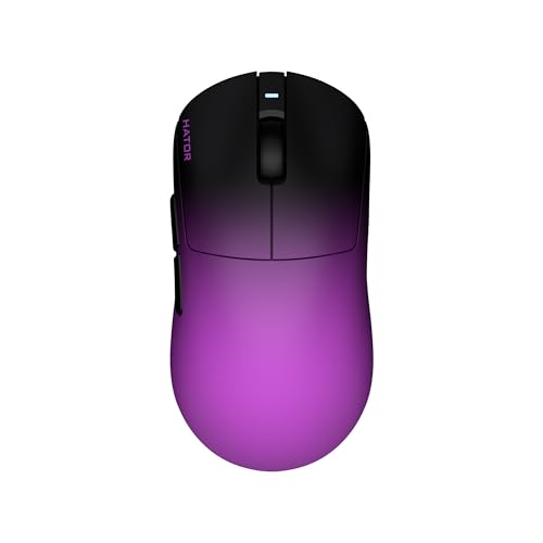HATOR Quasar 3 Ultima 8K Wireless (Black-Violet) - Leichtgewichtige Gaming-Maus (52 g), PixArt PAW3950 Sensor, 2.4 GHz, Bluetooth, USB-Anschluss Bild 1