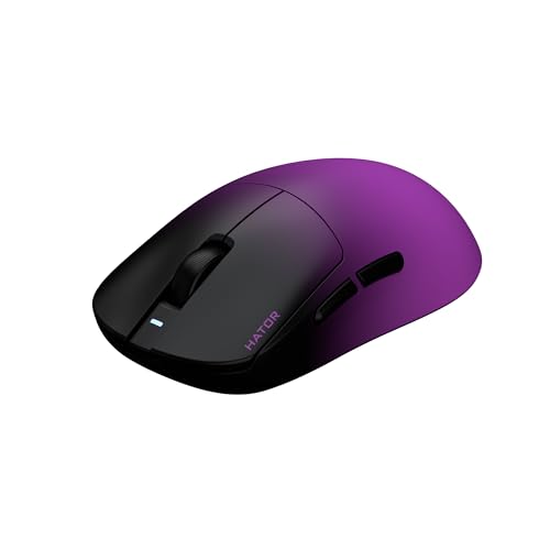 HATOR Quasar 3 Ultima 8K Wireless (Black-Violet) - Leichtgewichtige Gaming-Maus (52 g), PixArt PAW3950 Sensor, 2.4 GHz, Bluetooth, USB-Anschluss Bild 2