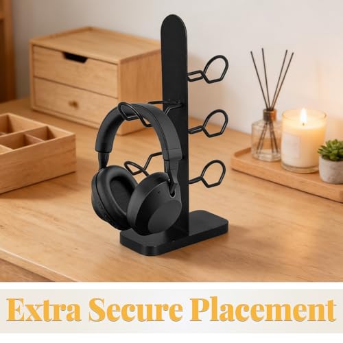 MOBUTOFU Headset-Ständer mit Controller-Halterung – 3-stufiger Kopfhörerständer mit Ablagefach – Gaming-Zubehör für Zuhause oder den Schreibtisch im Büro Bild 3