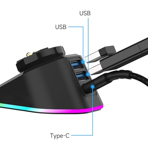 ordinarYone Magnetisches Ladedock-Modul für G502/G502X Gaming-Maus, automatische Adsorption, Ladegerät, doppelter USB-Anschluss und Lichtsteuerung Bild 3