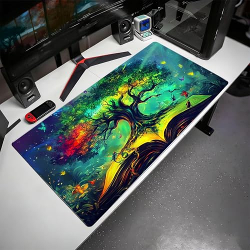 Gaming Mauspad, 100x200cmx3mm GroßEs Mousepad,wasserdichte Gewebe, Rutschfester Gummiunterseite, BüRobedarf, Verbesserte PräZision Und Geschwindigkeit, Fantasy Insekten JX2B-535 Bild 3