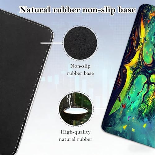 Gaming Mauspad, 100x200cmx3mm GroßEs Mousepad,wasserdichte Gewebe, Rutschfester Gummiunterseite, BüRobedarf, Verbesserte PräZision Und Geschwindigkeit, Fantasy Insekten JX2B-535 Bild 5