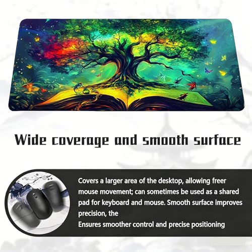 Gaming Mauspad, 100x200cmx3mm GroßEs Mousepad,wasserdichte Gewebe, Rutschfester Gummiunterseite, BüRobedarf, Verbesserte PräZision Und Geschwindigkeit, Fantasy Insekten JX2B-535 Bild 6