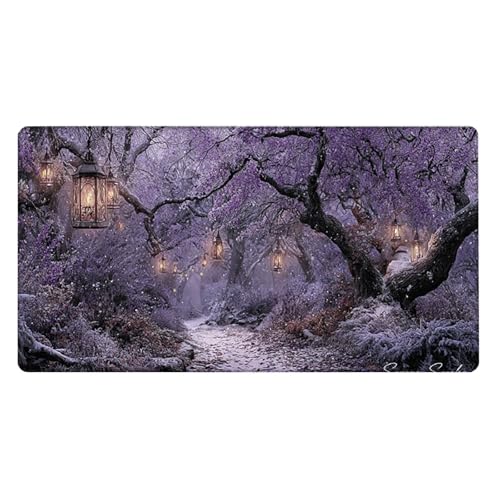 Gaming Mauspad, 100x200cmx3mm GroßEs Mousepad,wasserdichte Gewebe, Rutschfester Gummiunterseite, BüRobedarf, Verbesserte PräZision Und Geschwindigkeit, Wald StraßEnlampe JX2B-575 Bild 2