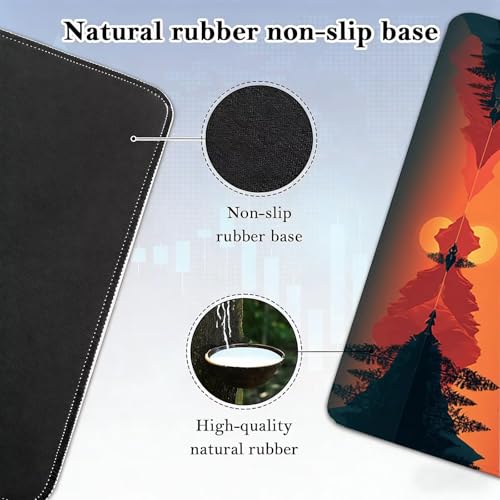 Gaming Mauspad, 100x200cmx3mm GroßEs Mousepad,wasserdichte Gewebe, Rutschfester Gummiunterseite, BüRobedarf, Verbesserte PräZision Und Geschwindigkeit, Fantasy Berge JX2B-539 Bild 5