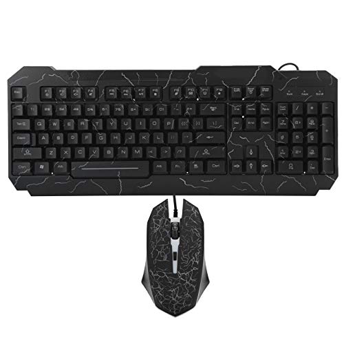 Bewinner D620 Kabelgebundenes Mechanisches Gaming-Tastatur- und Maus-Set, 104 Tasten mit 7-Farben-Hintergrundbeleuchtung, Spritzwassergeschütztes Design, 4-Tasten-Maus mit 3-stufiger DPI und Bild 1