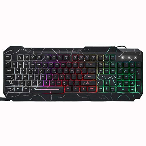 Bewinner D620 Kabelgebundenes Mechanisches Gaming-Tastatur- und Maus-Set, 104 Tasten mit 7-Farben-Hintergrundbeleuchtung, Spritzwassergeschütztes Design, 4-Tasten-Maus mit 3-stufiger DPI und Bild 4