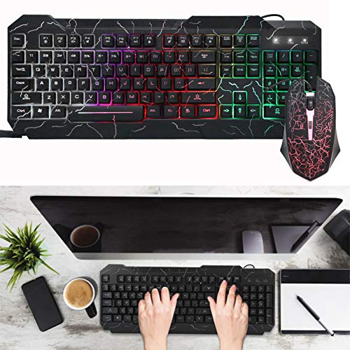 Bewinner D620 Kabelgebundenes Mechanisches Gaming-Tastatur- und Maus-Set, 104 Tasten mit 7-Farben-Hintergrundbeleuchtung, Spritzwassergeschütztes Design, 4-Tasten-Maus mit 3-stufiger DPI und Bild 7