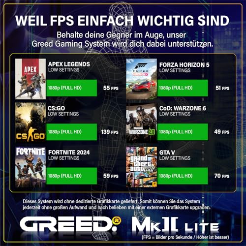 Greed® MK2 Lite - Entry Gaming PC mit AMD Ryzen 5 4600G + Radeon Vega 7 - Ultra Schneller RGB Computer + 4K Raytracing Rechner mit 4,2 GHZ - 32 GB DDR4 RAM - 512 GB SSD - WLAN + W11 Pro Bild 7