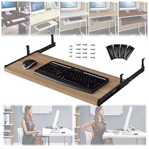 Platzsparendes Tastatur- und Mausregal aus Holz, 54 x 60 x 70 cm – Slish Schreibtisch für verbesserte Produktivität und Personalisierung – perfekt für Home Office & Gaming Bild 1