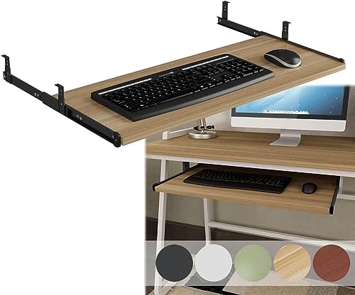 Verstellbare, ausziehbare Tastaturablage mit Klemmkabel und Maus-Sto, ideal für Heimbüro und Gaming-Schreibtisch, maximiert Platz Bild 1