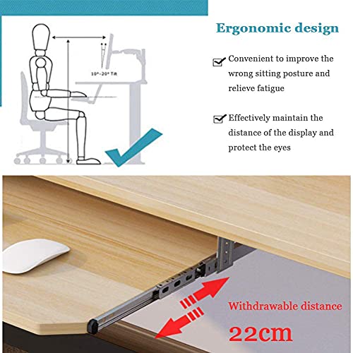 Tastaturablage unter dem Schreibtisch, ausziehbare Holzablage für Tastatur und Maus, platzsparendes Design für Heimbüro und Gaming, verstellbare Erweiterungsplattform Bild 3