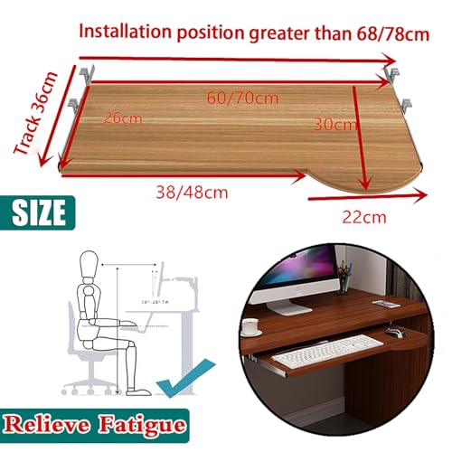 Tastaturablage für unter dem Schreibtisch, verschiebbare Tastaturhalterung und Maus, einfache Installation, für Heimbüro, Gaming und Ping, platzsparendes Design Bild 2