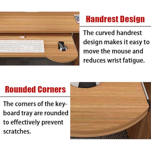 Tastaturablage für unter dem Schreibtisch, verschiebbare Tastaturhalterung und Maus, einfache Installation, für Heimbüro, Gaming und Ping, platzsparendes Design Bild 3