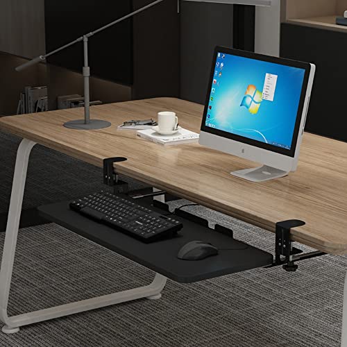 Tastaturablage unter dem Schreibtisch, verstellbar, einziehbar, Ablage für Maus und Tastatur, platzsparende Erweiterung für Home Office & Gaming Setup Bild 2