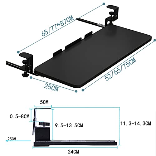 Tastaturablage unter dem Schreibtisch, verstellbar, einziehbar, Ablage für Maus und Tastatur, platzsparende Erweiterung für Home Office & Gaming Setup Bild 3