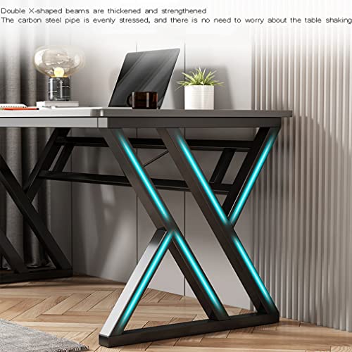 Home Desk Gaming X-förmiges Mauspad, groß, ergonomisch, robust, mit Carbonfaser-Oberfläche, weiß, 80 cm Bild 5