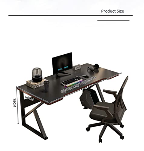 Gaming-Tisch mit Carbonfaser-Oberfläche, großer, Z-förmiger PC-Gaming-Arbeitsplatz mit Drahtgitter, L 140 cm Bild 2